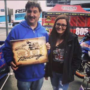 Bill Dill holding 3D Racing gift